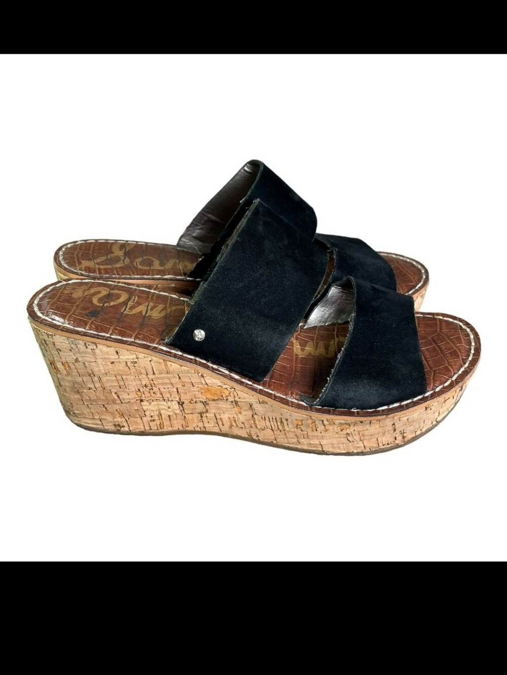 Same Edelman Dali Suede Cork Platform Sandals